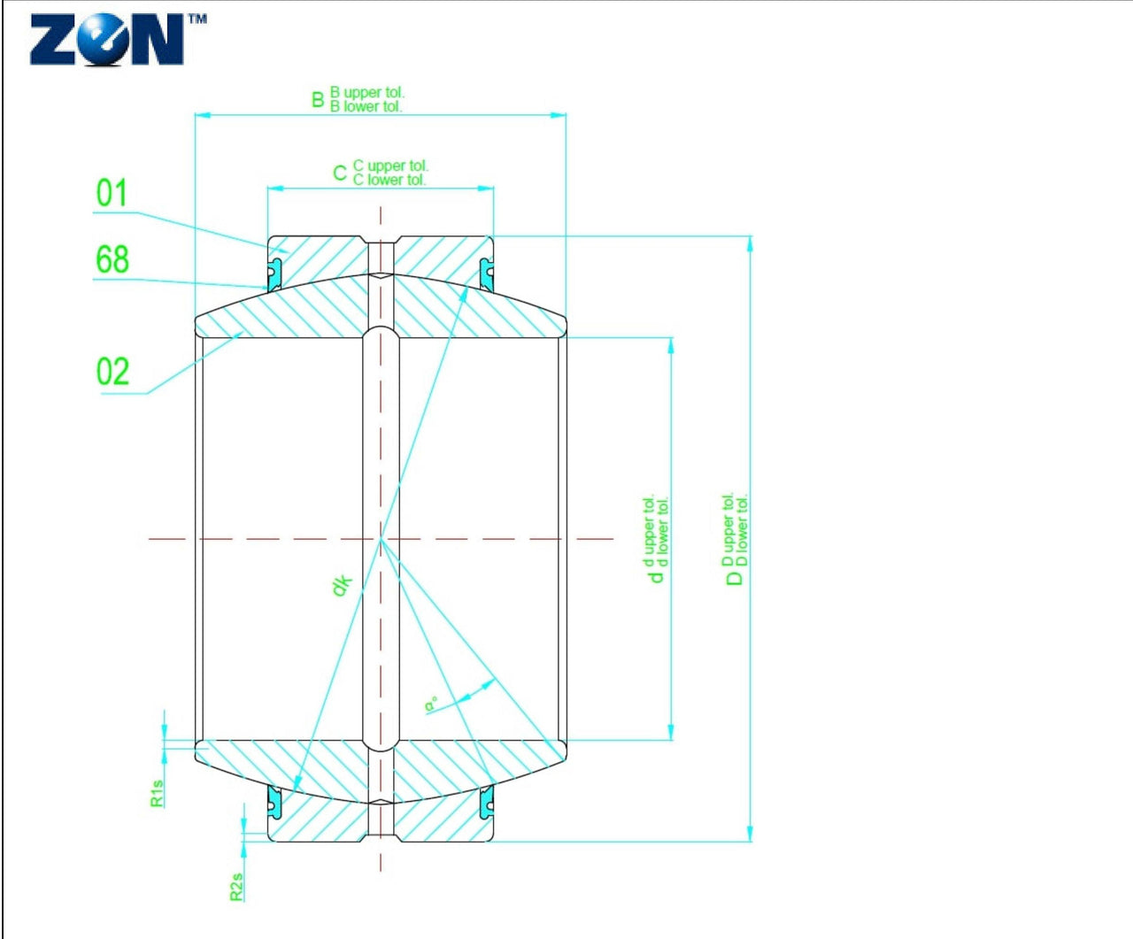 GE110 FO 2RS Elges - Radial-Gelenklager with white background